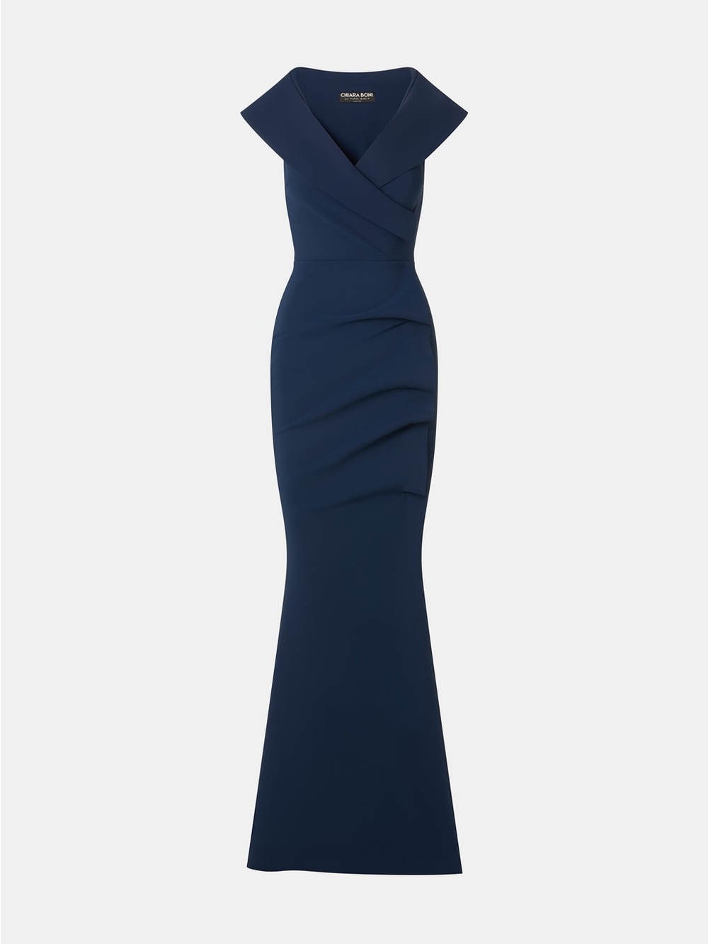 chiara boni blue maxi gown